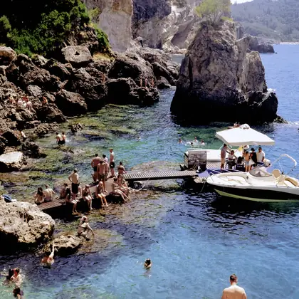 Turquoise cove in Corfu